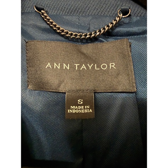 Ann Taylor Teal Blue Double Breasted Cotton Twill Pea Coat Size S - Picture 5 of 8